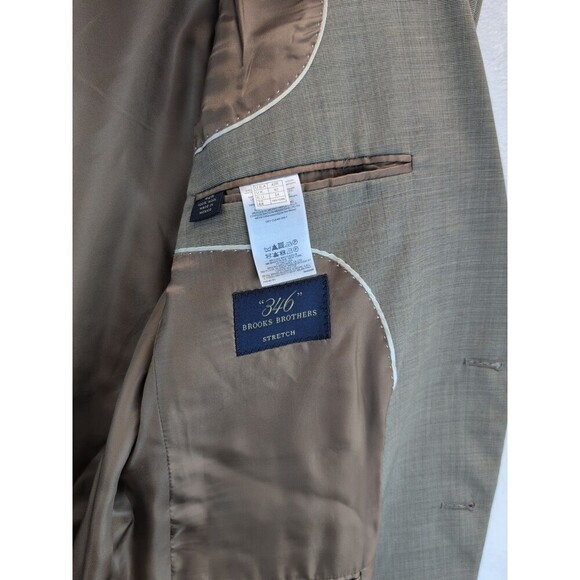 Brooks Brothers "346" Sport Coat Mens 42R Brown Wool Stretch Fit Jacket - Picture 13 of 16